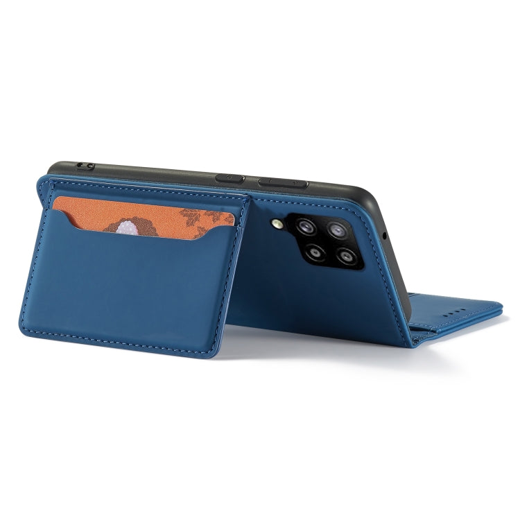 For Samsung Galaxy A22 4G Strong Magnetism Liquid Feel Horizontal Flip Leather Case with Holder & Card Slots & Wallet