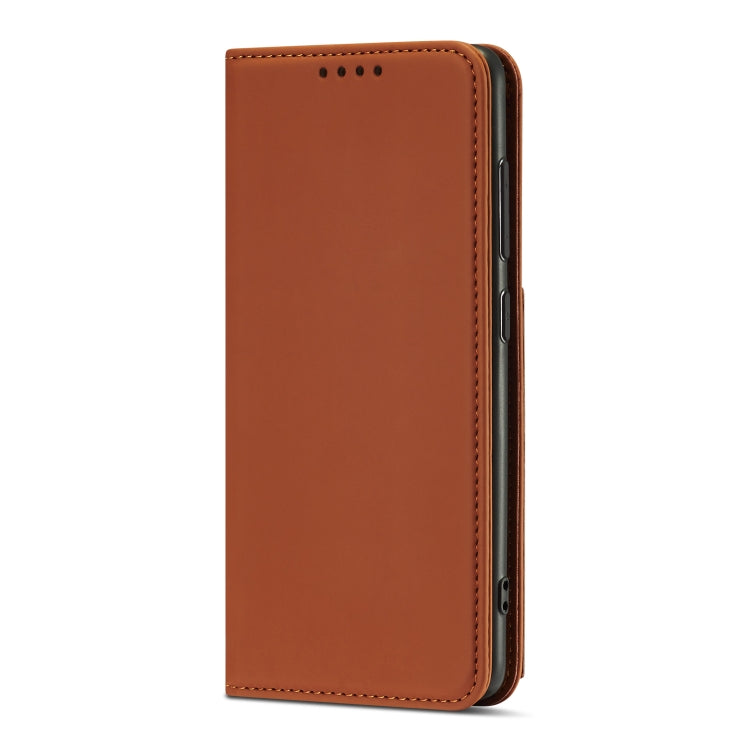 For Samsung Galaxy A22 4G Strong Magnetism Liquid Feel Horizontal Flip Leather Case with Holder & Card Slots & Wallet