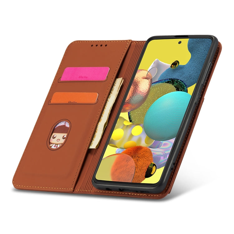For Samsung Galaxy A22 4G Strong Magnetism Liquid Feel Horizontal Flip Leather Case with Holder & Card Slots & Wallet
