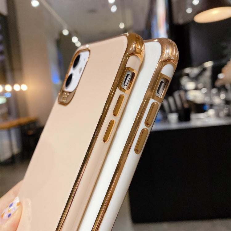 For iPhone 12 Pro Max Electroplating TPU Four-Corner Shockproof Protective Case with Lanyard