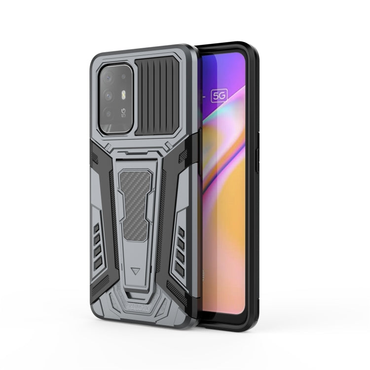 For OPPO F19 Pro+ 5G War Chariot Series Armor All-inclusive Shockproof PC + TPU Protective Case with Invisible Holder