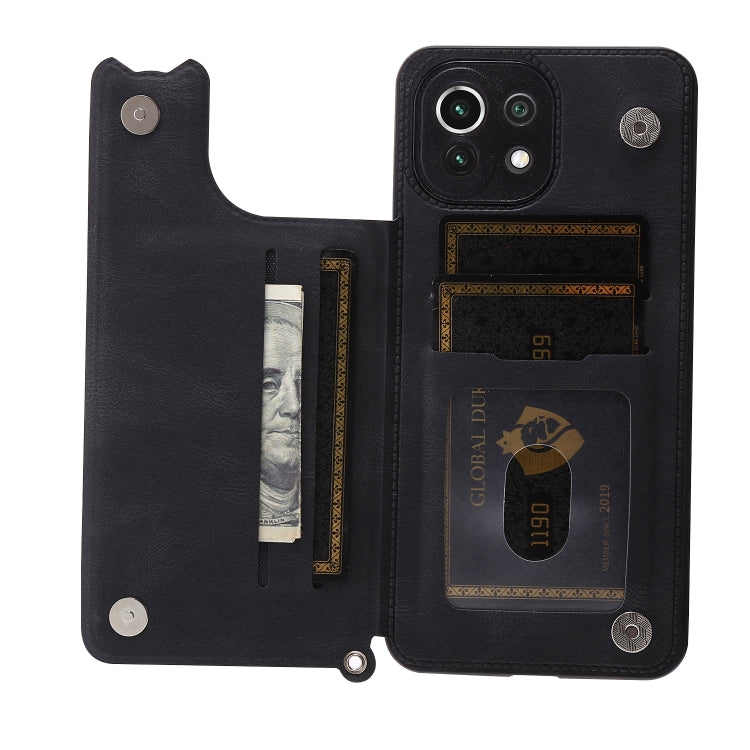 For Xiaomi Mi 11 Lite Mandala Embossed PU + TPU Case with Holder & Card Slots & Photo Frame & Strap