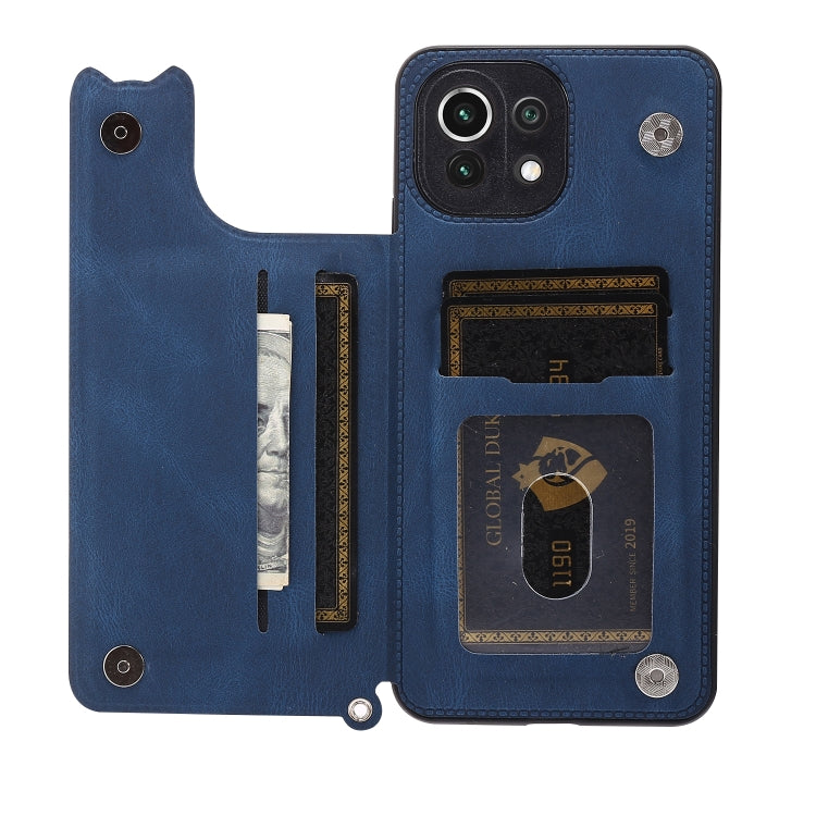 For Xiaomi Mi 11 Lite Mandala Embossed PU + TPU Case with Holder & Card Slots & Photo Frame & Strap
