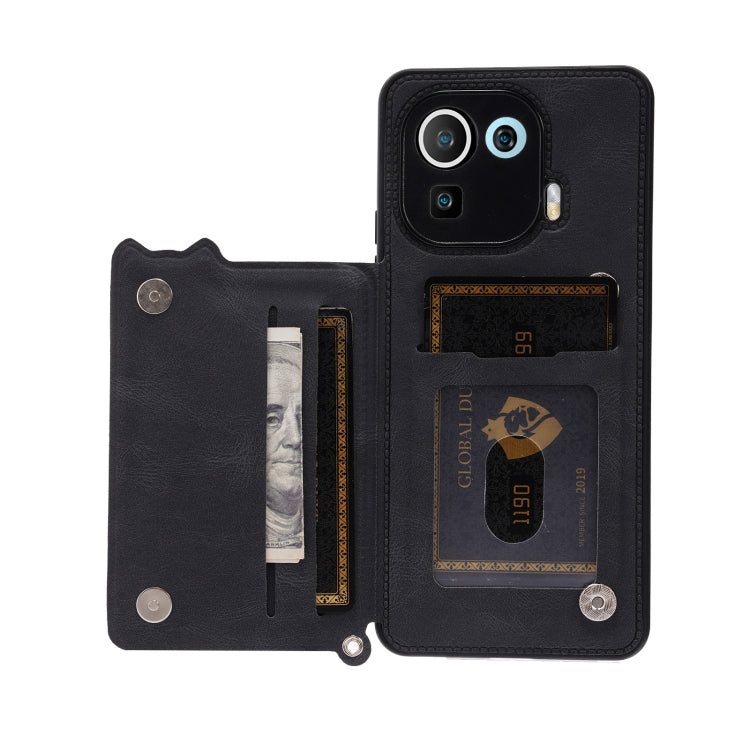 For Xiaomi Mi 11 Pro Mandala Embossed PU + TPU Case with Holder & Card Slots & Photo Frame & Strap