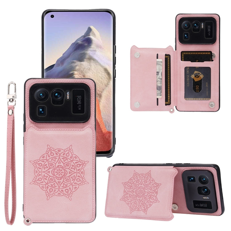 For Xiaomi Mi 11 Ultra Mandala Embossed PU + TPU Case with Holder & Card Slots & Photo Frame & Strap