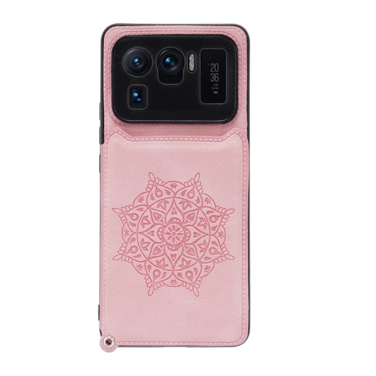 For Xiaomi Mi 11 Ultra Mandala Embossed PU + TPU Case with Holder & Card Slots & Photo Frame & Strap