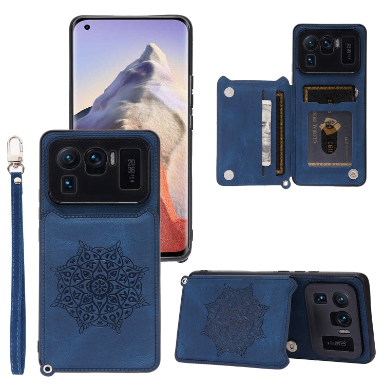 For Xiaomi Mi 11 Ultra Mandala Embossed PU + TPU Case with Holder & Card Slots & Photo Frame & Strap