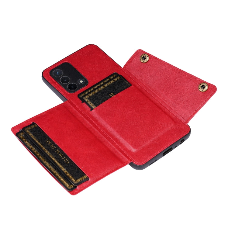 For OPPO Realme X7 Pro Ultra Double Buckle PU + TPU Shockproof Magnetic Protective Case with Card Slot & Holder