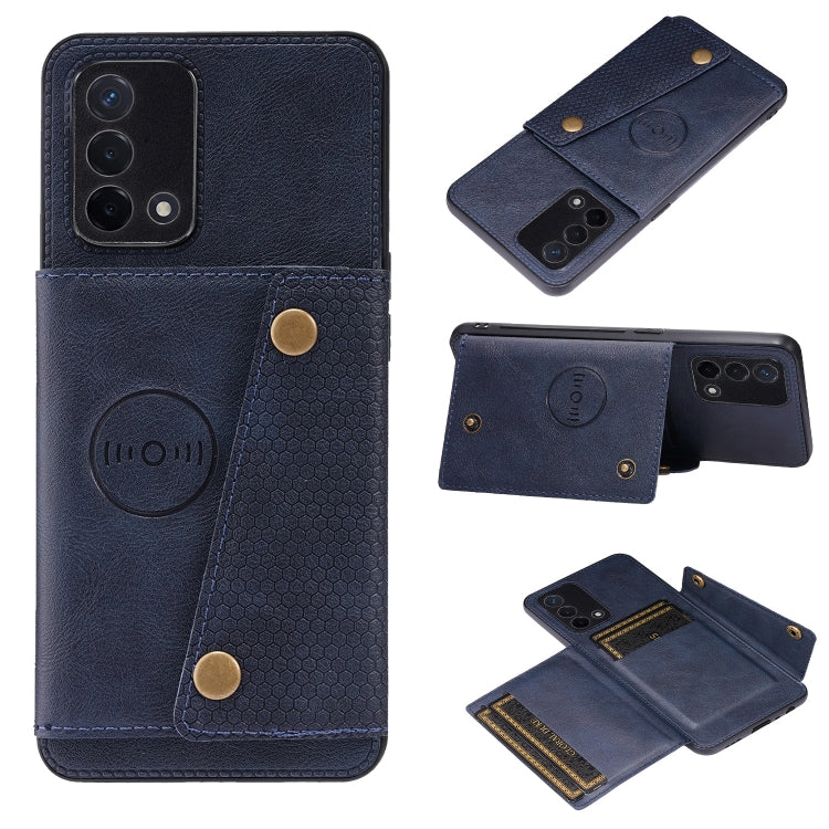 For OPPO Realme X7 Pro Ultra Double Buckle PU + TPU Shockproof Magnetic Protective Case with Card Slot & Holder