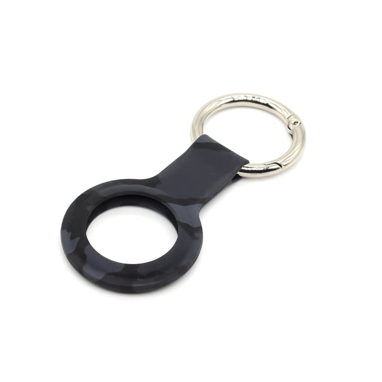 Wet Sticking Pattern Anti-scratch Silicone Shockproof Protective Cover Case with Keychain Ring Loop For AirTag