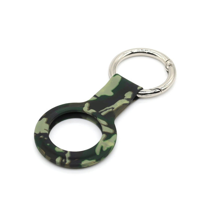 Wet Sticking Pattern Anti-scratch Silicone Shockproof Protective Cover Case with Keychain Ring Loop For AirTag