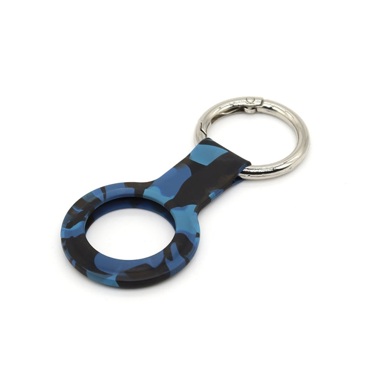 Wet Sticking Pattern Anti-scratch Silicone Shockproof Protective Cover Case with Keychain Ring Loop For AirTag