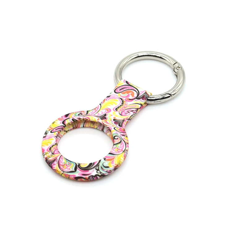 Wet Sticking Pattern Anti-scratch Silicone Shockproof Protective Cover Case with Keychain Ring Loop For AirTag