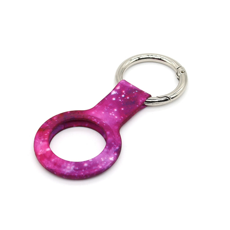 Wet Sticking Pattern Anti-scratch Silicone Shockproof Protective Cover Case with Keychain Ring Loop For AirTag