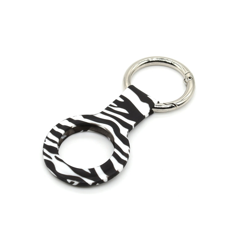Wet Sticking Pattern Anti-scratch Silicone Shockproof Protective Cover Case with Keychain Ring Loop For AirTag