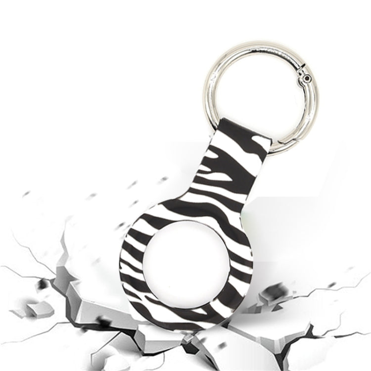 Wet Sticking Pattern Anti-scratch Silicone Shockproof Protective Cover Case with Keychain Ring Loop For AirTag