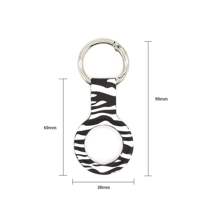 Wet Sticking Pattern Anti-scratch Silicone Shockproof Protective Cover Case with Keychain Ring Loop For AirTag