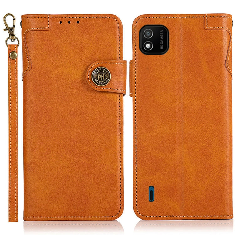 For Wiko Y62 KHAZNEH Dual-Splicing Cowhide Texture Horizontal Flip Leather Case with Holder & Card Slots & Wallet & Photo Frame & Lanyard