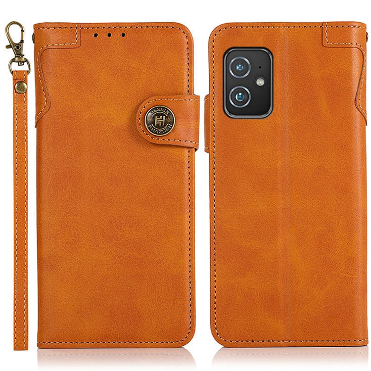 For Asus Zenfone 8 KHAZNEH Dual-Splicing Cowhide Texture Horizontal Flip Leather Case with Holder & Card Slots & Wallet & Photo Frame & Lanyard