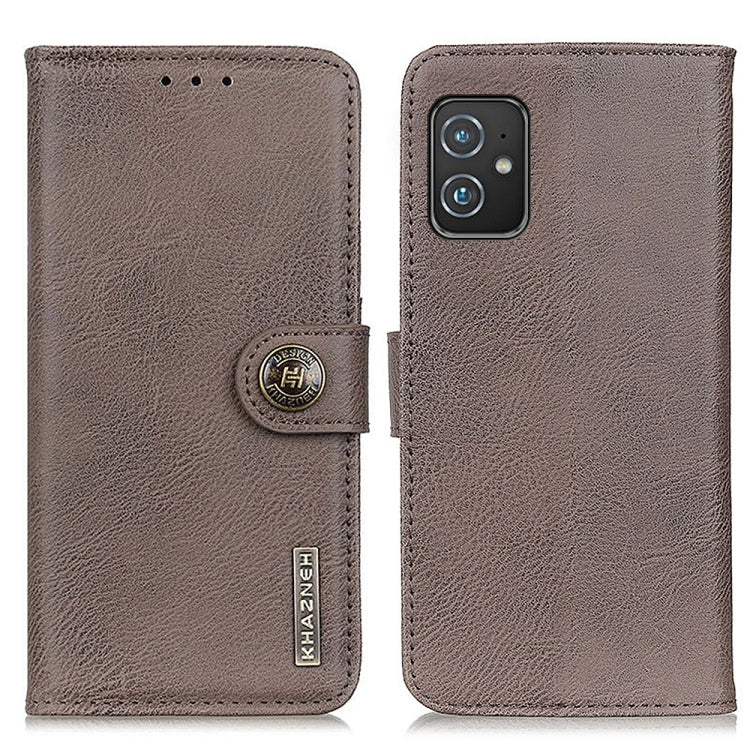 For Asus Zenfone 8 KHAZNEH Cowhide Texture Horizontal Flip Leather Case with Holder & Card Slots & Wallet