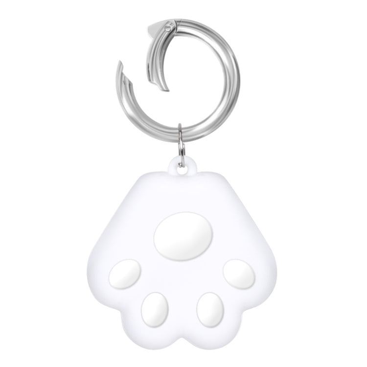 Cute Cat Paw Silicone Shockproof Protective Cover Soft Case with Keychain Ring Loop For AirTag