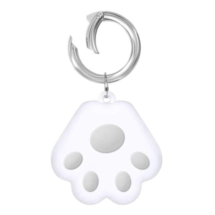 Cute Cat Paw Silicone Shockproof Protective Cover Soft Case with Keychain Ring Loop For AirTag