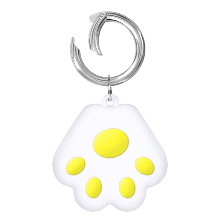 Cute Cat Paw Silicone Shockproof Protective Cover Soft Case with Keychain Ring Loop For AirTag