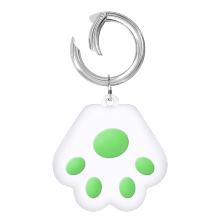 Cute Cat Paw Silicone Shockproof Protective Cover Soft Case with Keychain Ring Loop For AirTag