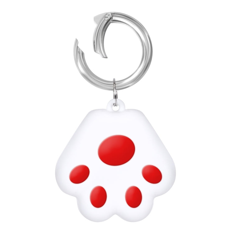 Cute Cat Paw Silicone Shockproof Protective Cover Soft Case with Keychain Ring Loop For AirTag