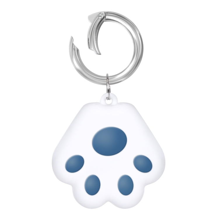 Cute Cat Paw Silicone Shockproof Protective Cover Soft Case with Keychain Ring Loop For AirTag