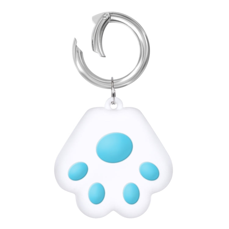 Cute Cat Paw Silicone Shockproof Protective Cover Soft Case with Keychain Ring Loop For AirTag