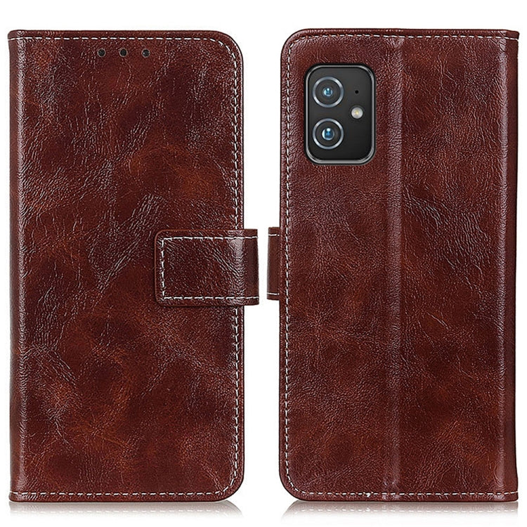 For Asus Zenfone 8 Retro Crazy Horse Texture Horizontal Flip Leather Case with Holder & Card Slots & Photo Frame & Wallet