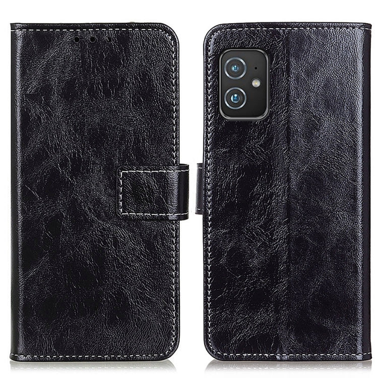 For Asus Zenfone 8 Retro Crazy Horse Texture Horizontal Flip Leather Case with Holder & Card Slots & Photo Frame & Wallet