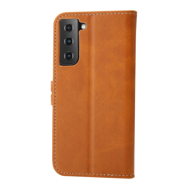 For Samsung Galaxy S21 FE Embossed Happy Cat Pattern Horizontal Flip Leather Case with Holder & Card Slots & Wallet