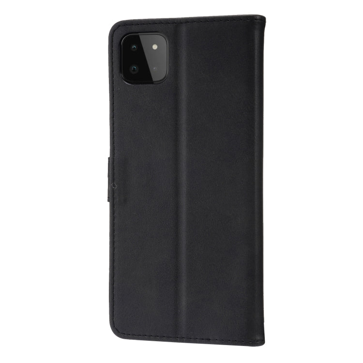 For Samsung Galaxy A22 5G EU Version Embossed Happy Cat Pattern Horizontal Flip Leather Case with Holder & Card Slots & Wallet