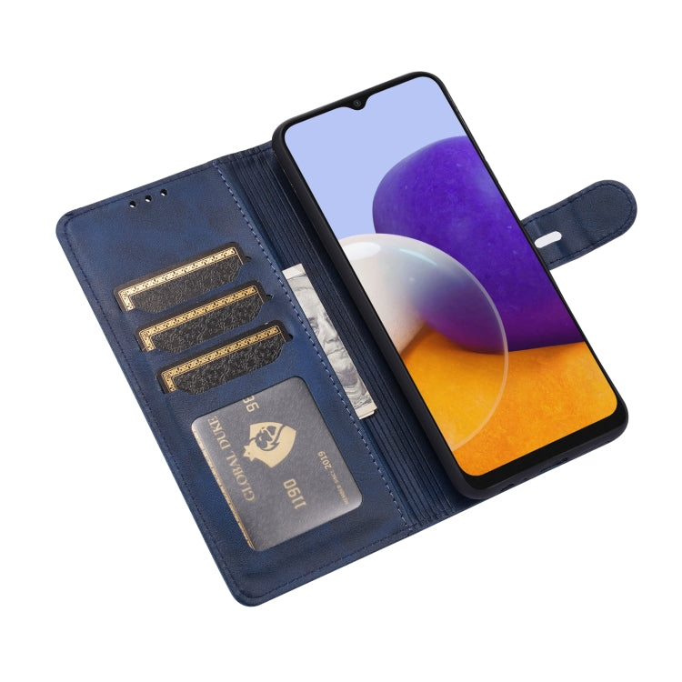 For Samsung Galaxy A22 5G EU Version Embossed Happy Cat Pattern Horizontal Flip Leather Case with Holder & Card Slots & Wallet