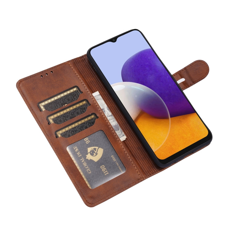 For Samsung Galaxy A22 5G EU Version Embossed Happy Cat Pattern Horizontal Flip Leather Case with Holder & Card Slots & Wallet