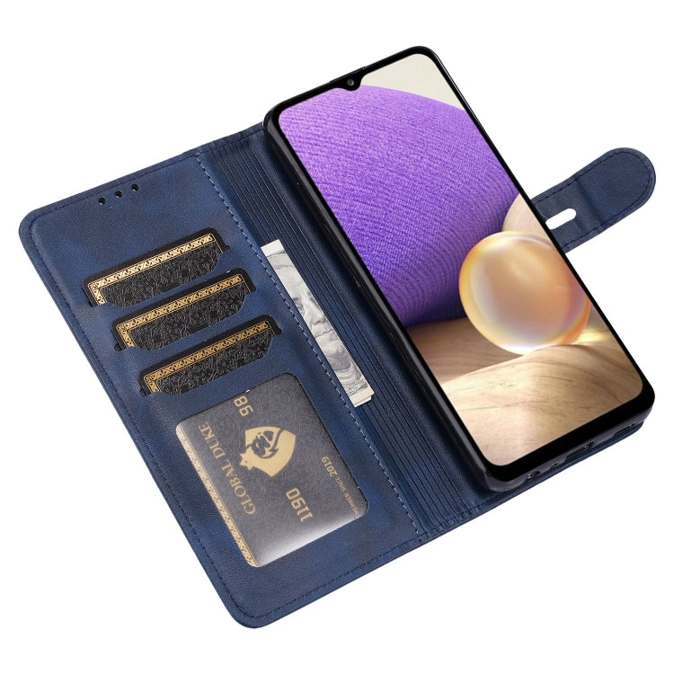 For Samsung Galaxy A32 4G Embossed Happy Cat Pattern Horizontal Flip Leather Case with Holder & Card Slots & Wallet
