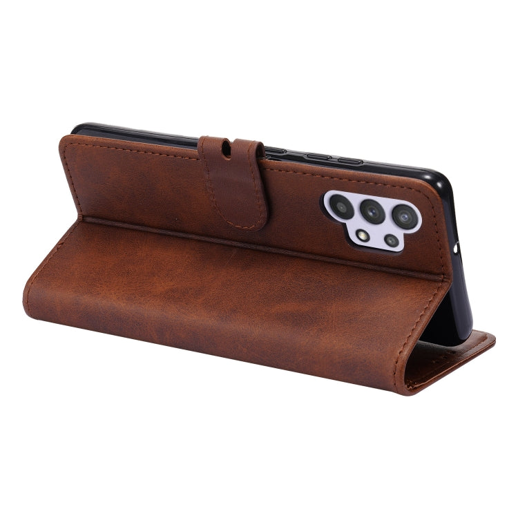 For Samsung Galaxy A32 4G Embossed Happy Cat Pattern Horizontal Flip Leather Case with Holder & Card Slots & Wallet