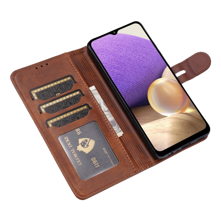 For Samsung Galaxy A32 5G Embossed Happy Cat Pattern Horizontal Flip Leather Case with Holder & Card Slots & Wallet