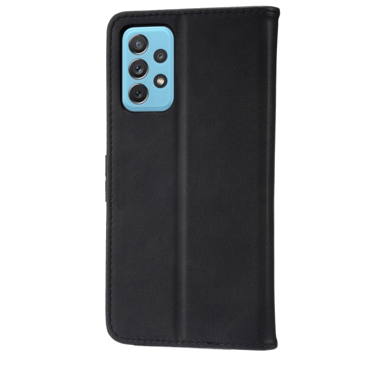 For Samsung Galaxy A52 5G / 4G Embossed Happy Cat Pattern Horizontal Flip Leather Case with Holder & Card Slots & Wallet