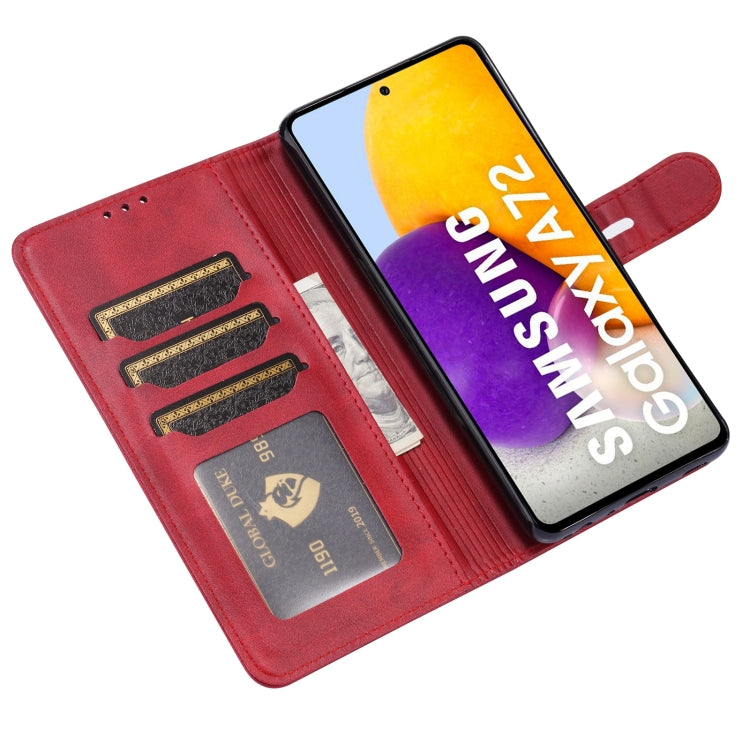 For Samsung Galaxy A52 5G / 4G Embossed Happy Cat Pattern Horizontal Flip Leather Case with Holder & Card Slots & Wallet