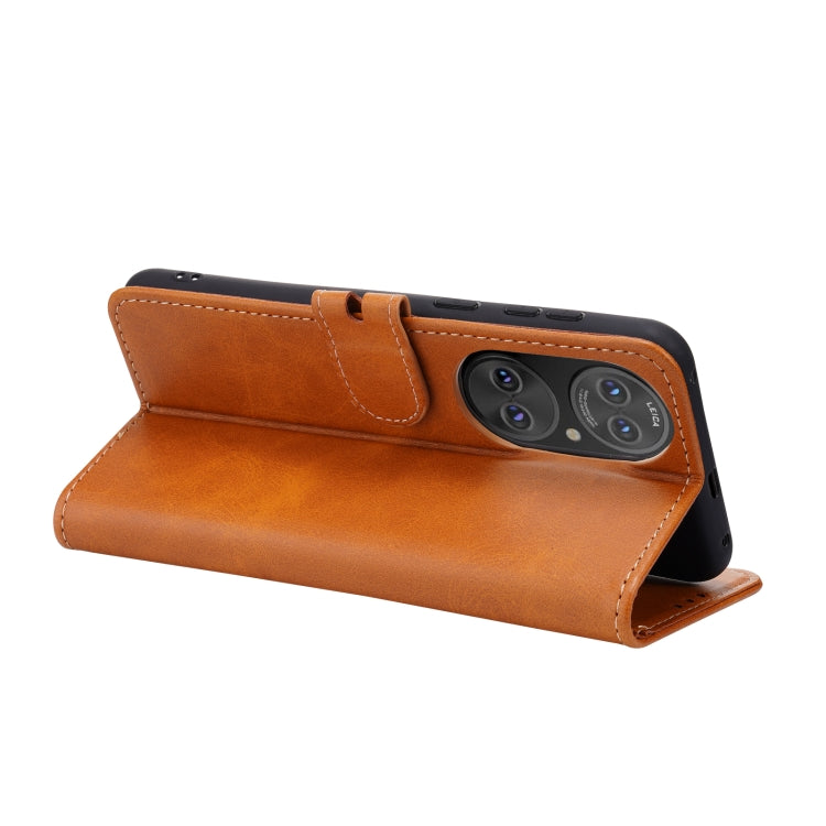 For Huawei P50 Embossed Happy Cat Pattern Horizontal Flip Leather Case with Holder & Card Slots & Wallet