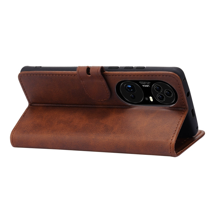 For Huawei P50 Pro Embossed Happy Cat Pattern Horizontal Flip Leather Case with Holder & Card Slots & Wallet