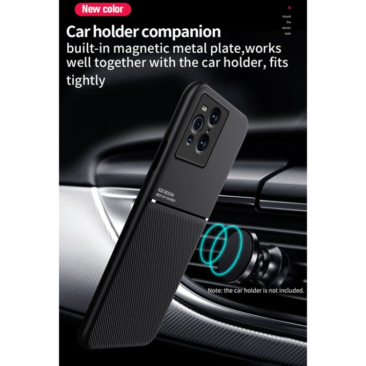 For OPPO Find X3 Classic Tilt Strip Grain Magnetic Shockproof PC + TPU Case