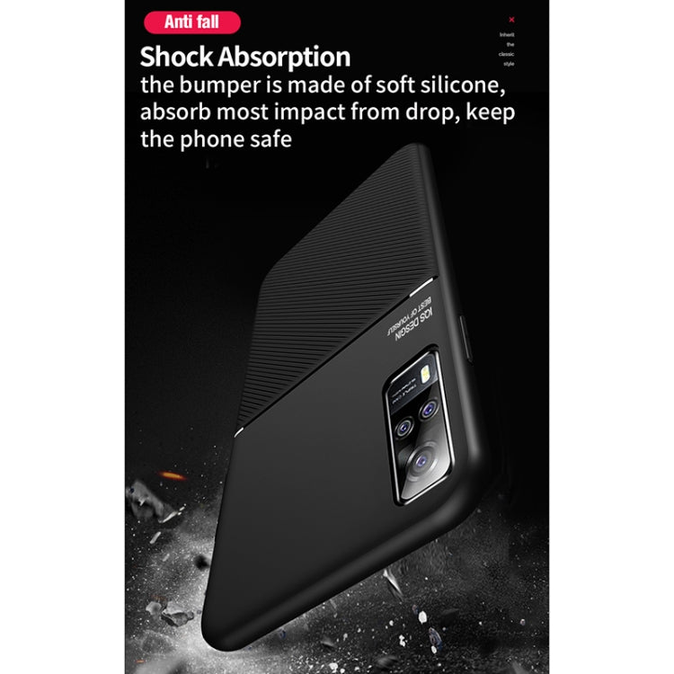 For vivo Y51 (2020) Classic Tilt Strip Grain Magnetic Shockproof PC + TPU Case