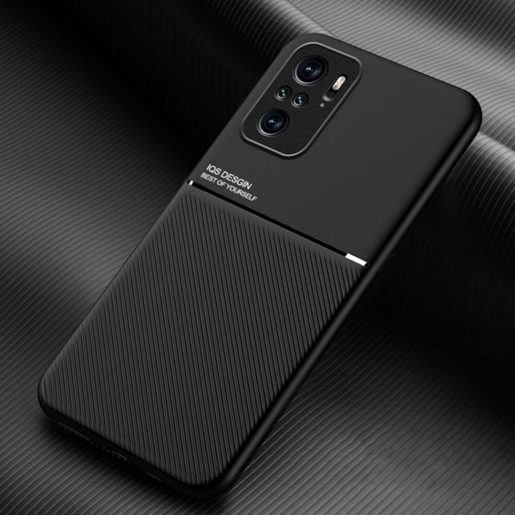 For Xiaomi Redmi Note 10 4G Classic Tilt Strip Grain Magnetic Shockproof PC + TPU Case