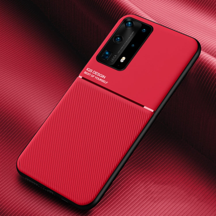 For Huawei P40 Pro+ Classic Tilt Strip Grain Magnetic Shockproof PC + TPU Case