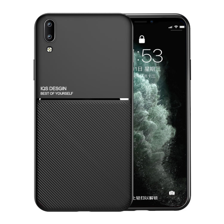 For Samsung Galaxy A02 Classic Tilt Strip Grain Magnetic Shockproof PC + TPU Case