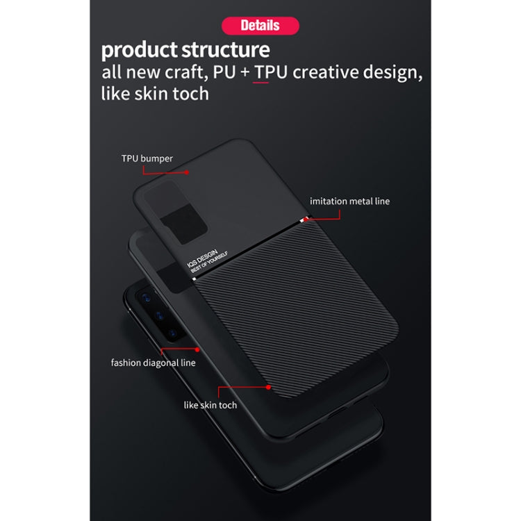 For Samsung Galaxy A02s Classic Tilt Strip Grain Magnetic Shockproof PC + TPU Case